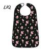 Stylish Senior Clothing Protector Adult Bib, Waterproof Easy Clean Feeding with Floral Elderly Mealtime Bib Printed, Protector, for Seniors Dining Aid