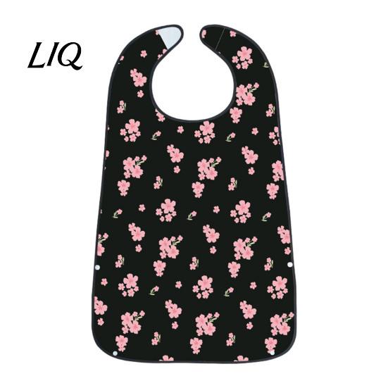 Stylish Senior Clothing Protector Adult Bib, Waterproof Easy Clean Feeding with Floral Elderly Mealtime Bib Printed, Protector, for Seniors Dining Aid