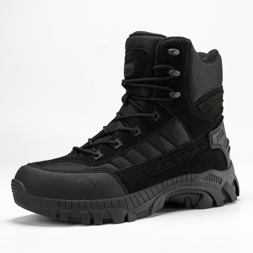 Men's Large Military-Style Outdoor Hiking Boots - Wear-Resistant, Anti-Kick, Ideal for Camping and Sports.