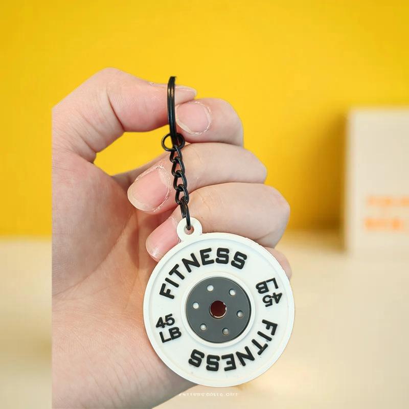 2025 New Barbell Keychain Silicone Dumbbell Keychain Gym Gifts For Gym Lovers Fitness Trainer Gift Backpack Car Key Pendant