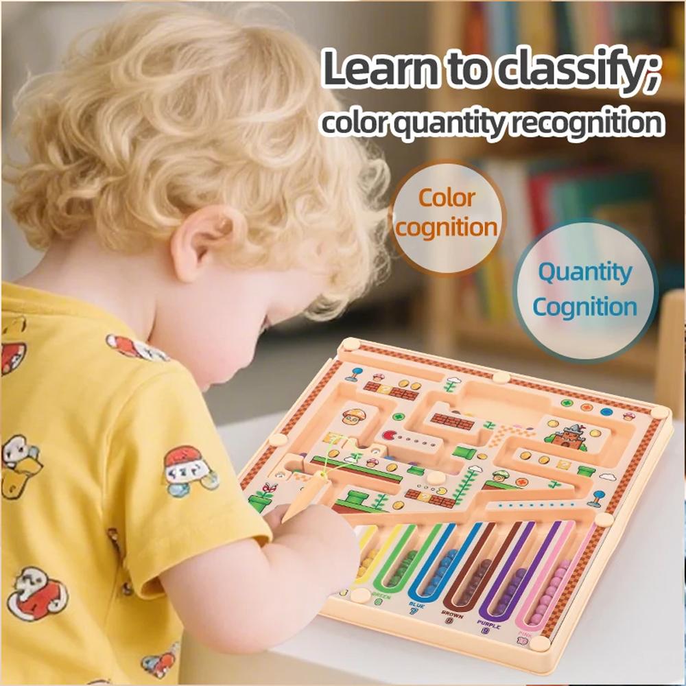 Non-Toxic Hot Montessori Magnetic Rolling Maze For Kids Hand Eye Coordination Thinking Puzzle Toys For Kindergartenlearning Anddevelopment