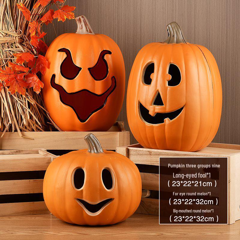Halloween Light-Up Hollow Pumpkin Lantern for Outdoor Decor