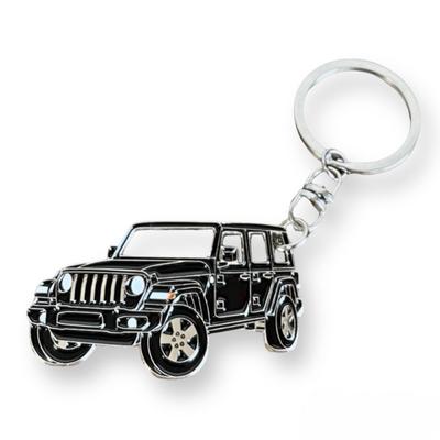 MO FACTORY Jeep Key Chain Key Ring Wrangler JK JL Jeep Goods Wrangler Accessories Key Case, Black
