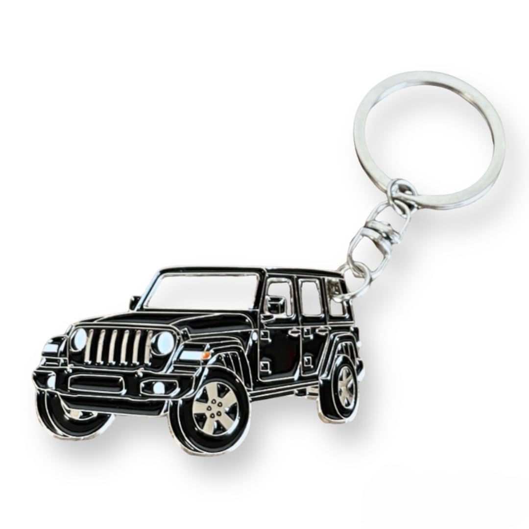 

MO FACTORY Jeep Key Chain Key Ring Wrangler JK JL Jeep Goods Wrangler Accessories Key Case, Black чёрный