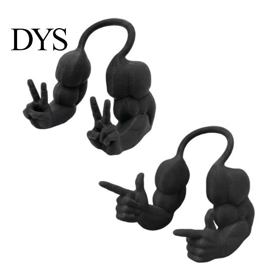 Humorous Pet Accessories 2Pcs Funny Cat Muscle Arms, Hilarious Cosplay 3D Printed Comfortable Costume Peace Gesture Lightweight Shoulder Attachment