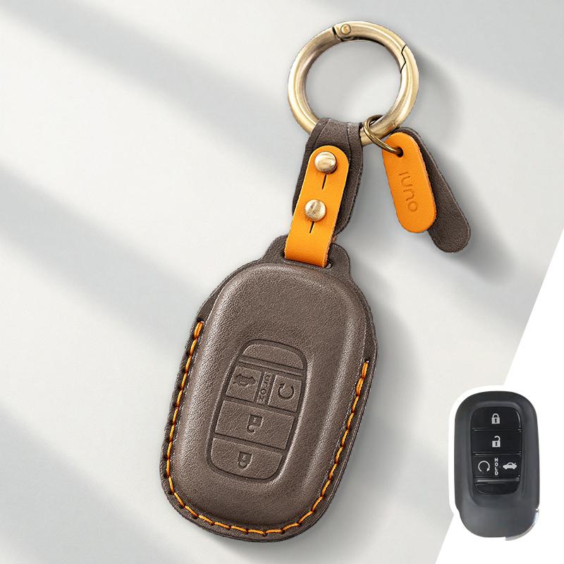 Genuine Leather Protector for CR-V HR-V Civic Accord Pilot Key Case Cover Fob