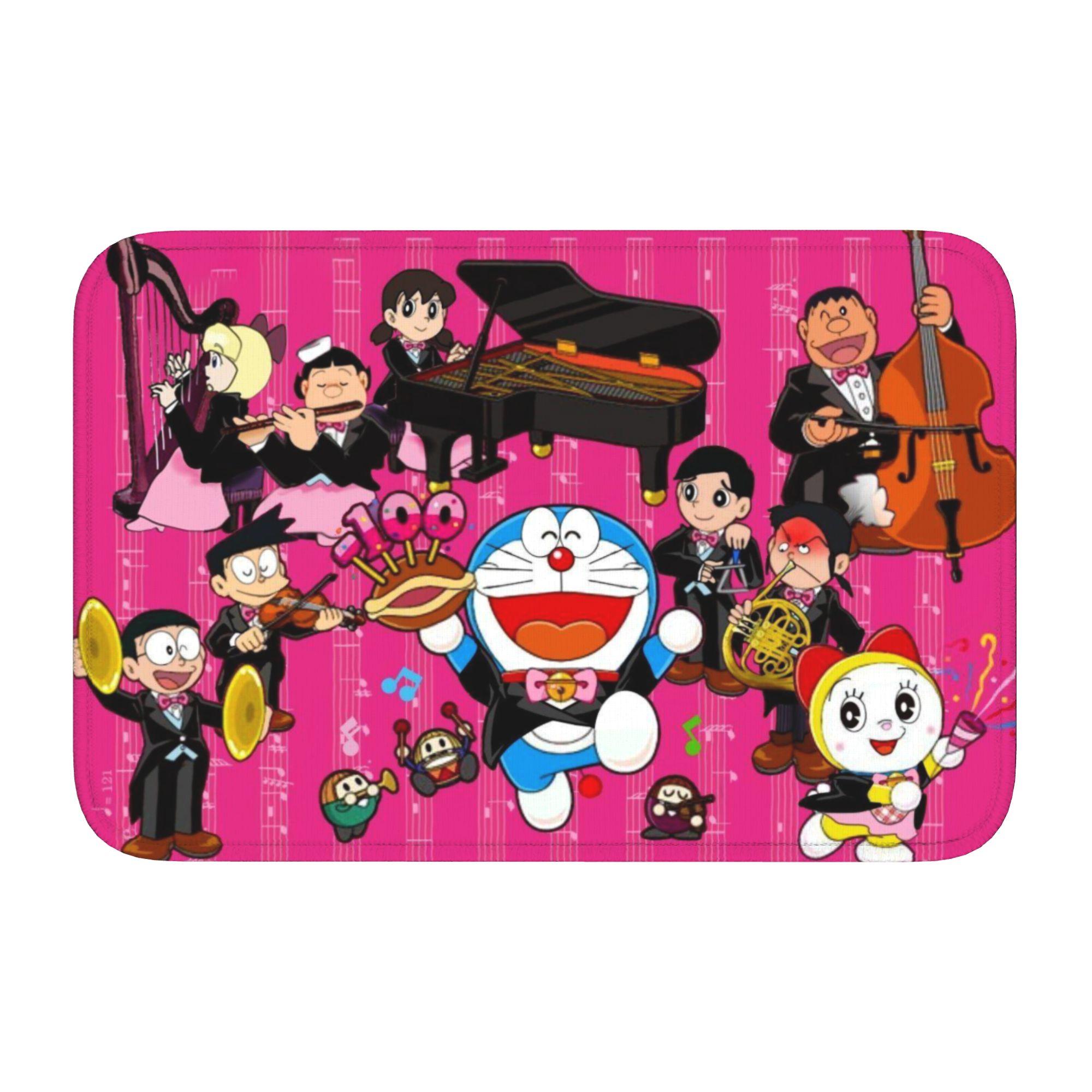 

D-Doraemons Cartoon Front Door Mat Anti-Slip Indoor Welcome Quick Dry Doormat Floor Bathroom Entrance Rug Carpet Footpad 60cm x 90cm