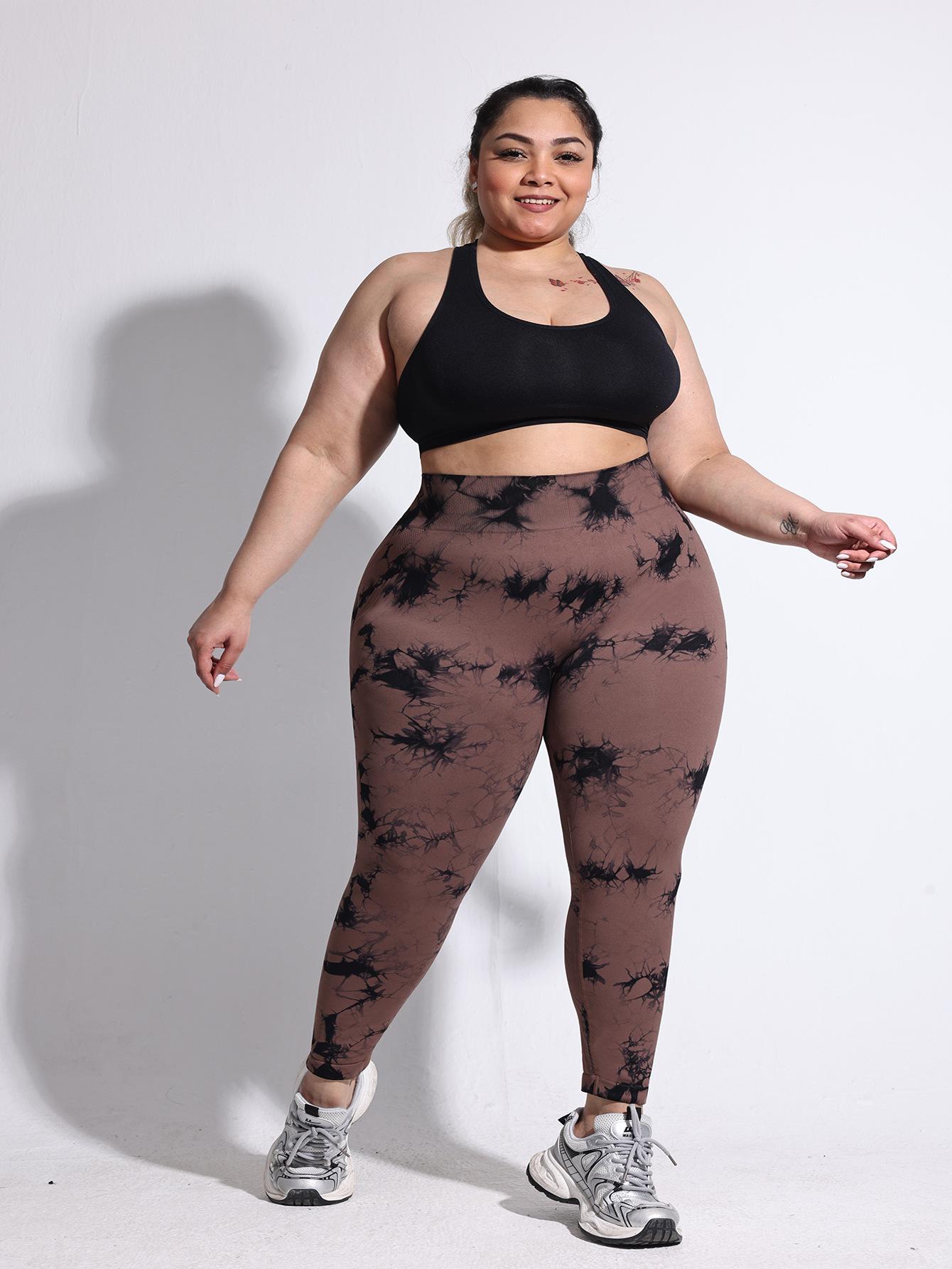 

2025 Батал Размера Леггинсы для Йоги с Высокой Посадкой и Принтом Тай-Дай: Компрессионная посадка, Дизайн «Персиковые ягодицы» для женщин 3XL