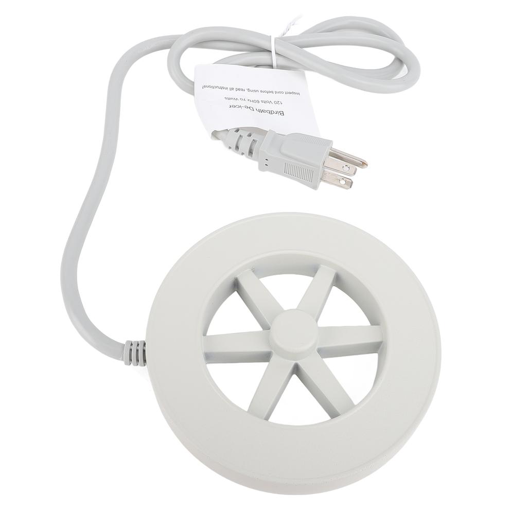 Bird Bath Heater 70W Thermostatically Controlled Aluminum Alloy Birdbath Deicer for Winter US Plug