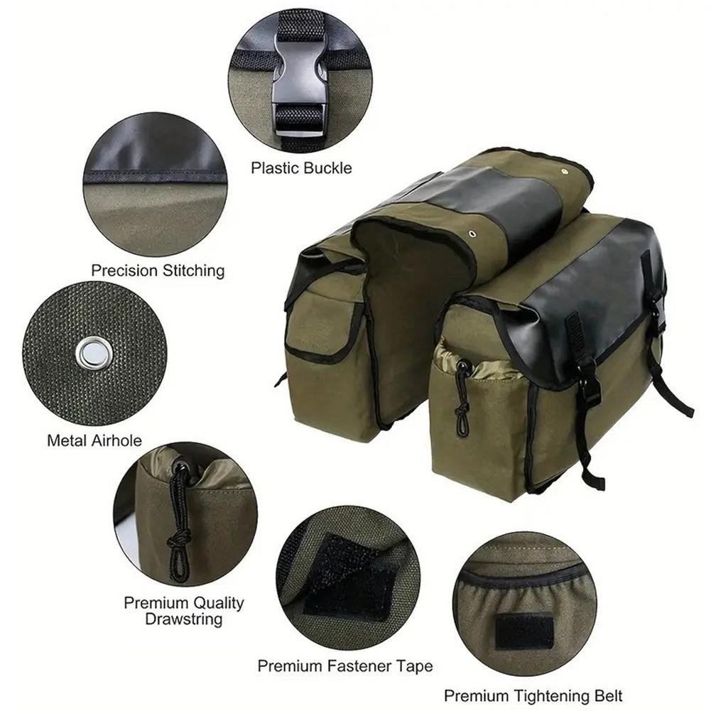 Canvas Motorcycle Saddlebag Luggage Bags Waterproof Stroage Bag