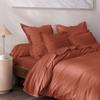 4-piece Percale Cotton Sheet Set "Julian" for Bed 140 X 190 Cm Pure Cotton - Julian Terracotta -