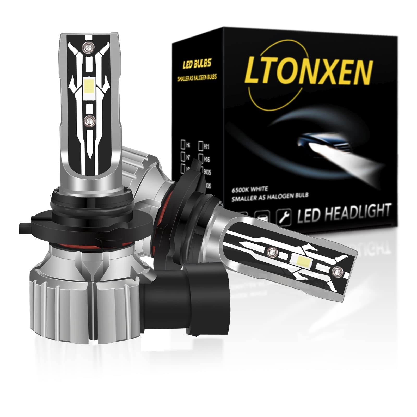 

LTONXEN HB4 LED Genuine Replacement 9006 HB4 LED 6000K Super New Vehicle Inspection Pack of 2 Headlights, Bulbs, White, Bright, Compliant, DC9-18V,