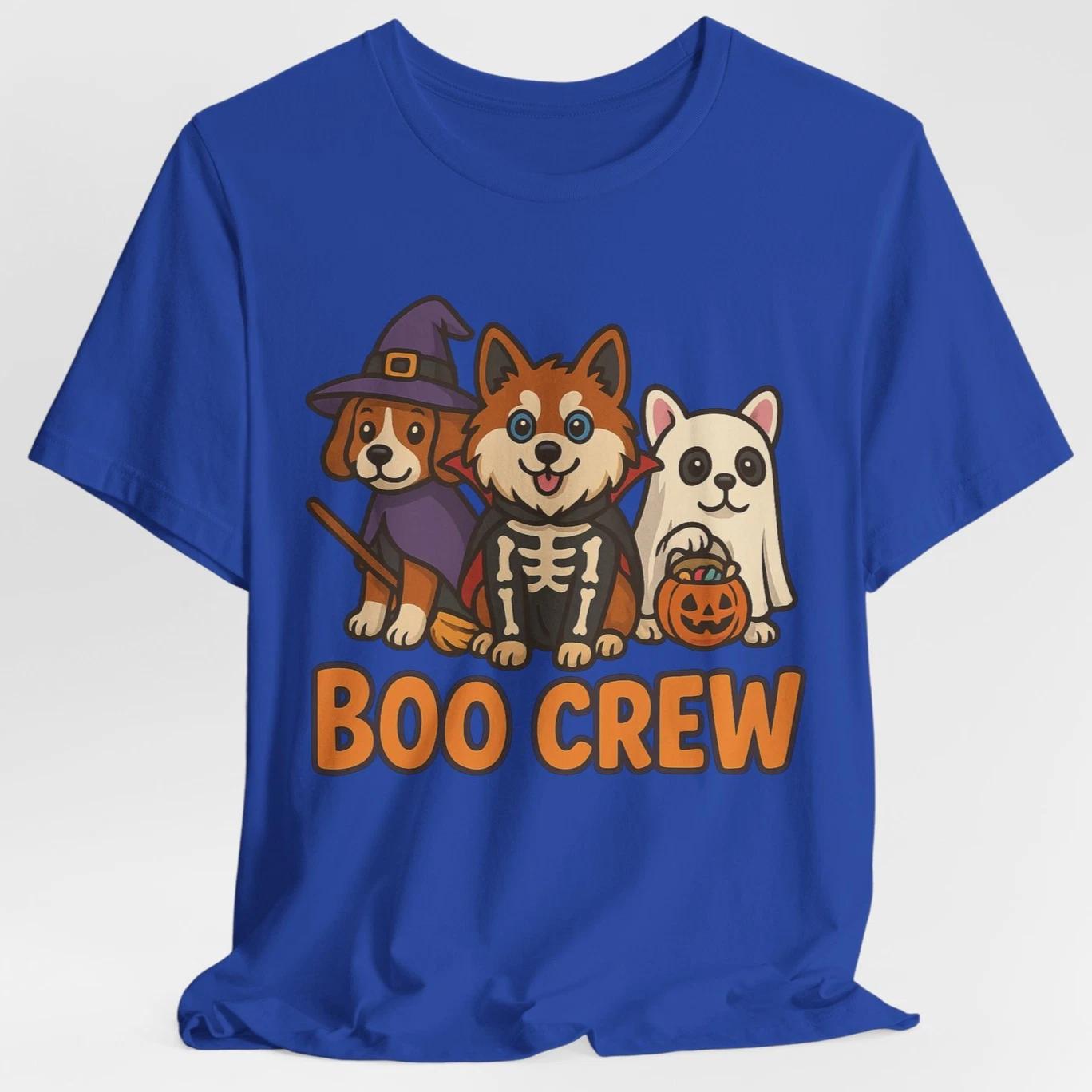 Boo Crew T-Shirt Cute Pomsky Beagle and Frenchie in Costumes Halloween Dog Lover 2XL
