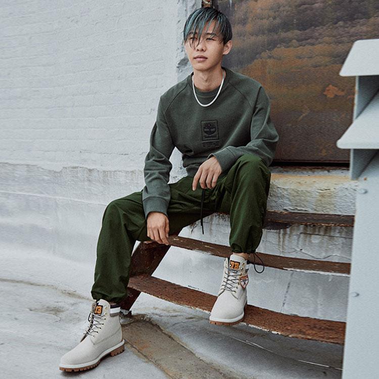 Timberland Αθλητικά παντελόνια εξωτερικού χώρου με φαρδιά μπατζάκια και κορδόνι για άνδρες, πράσινο A22G1-U31