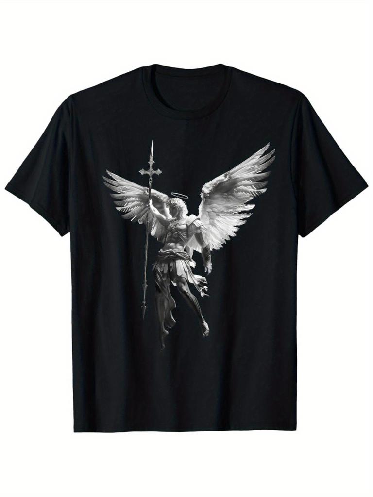 Neutral 180g Michael Archangel With Spear Of Destructionkings Tshirt Religious Pattern Tshirt