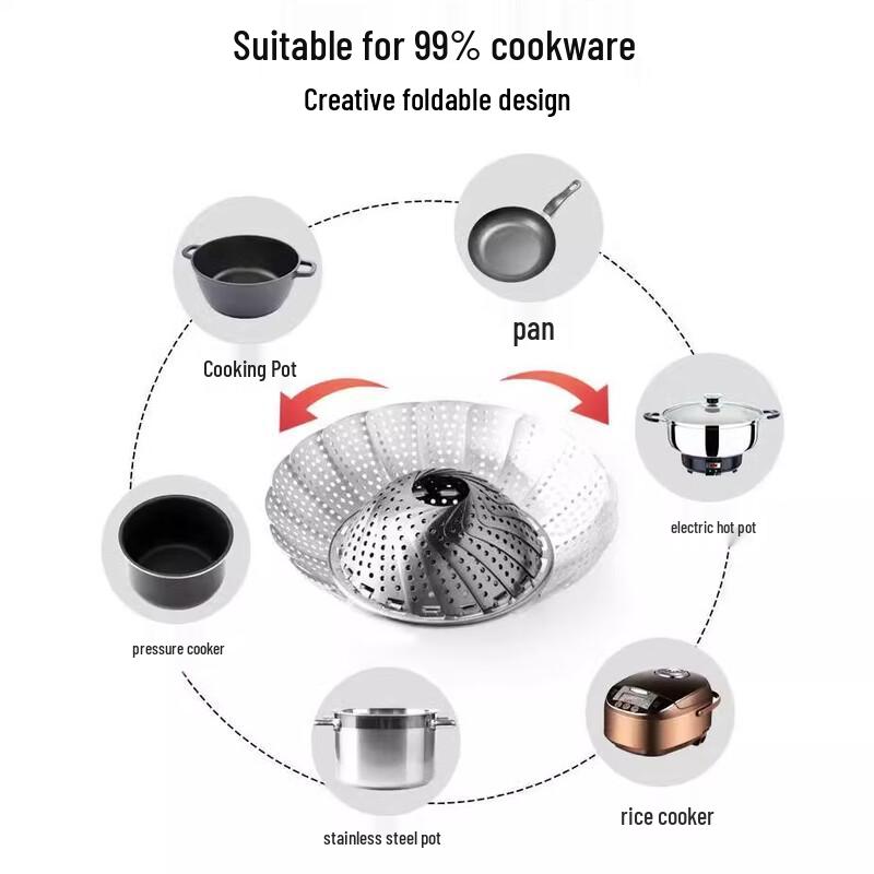 Zhaoran 304 Stainless Steel Folding Steaming Rack