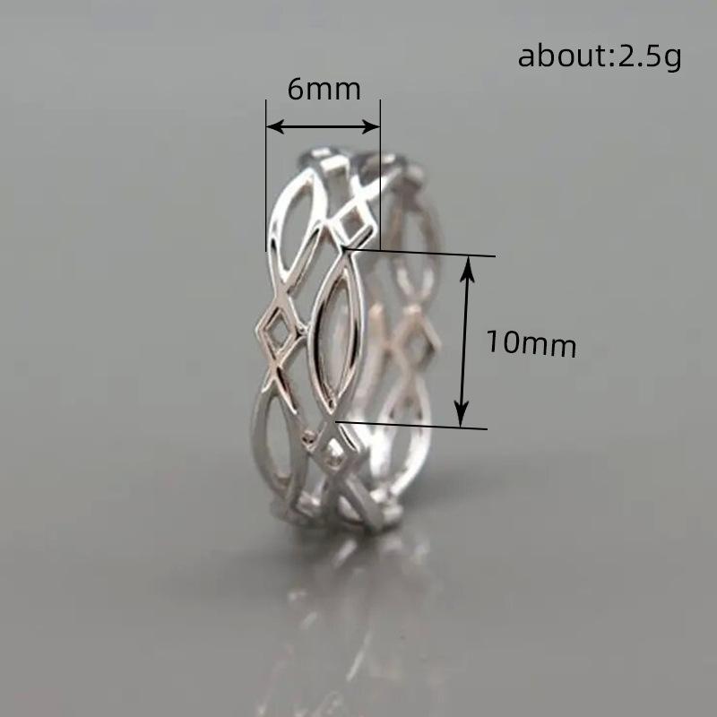 Simple Ring, Wound Hollow Woven Index Finger Ring, Metallic Ring