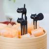 6Pcs Household Small Animal Fork Fruit Picks Cute Cartoon Cat Children Fork Bento Lunch Box Decor Accessories Supplies Tools