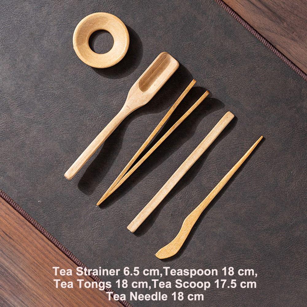 6Pcs/Set Natural Bamboo Kongfu Tea Ceremony Utensils Set Long Handle Food Grade Matcha Scoop Reusable Green Tea Teaspoons