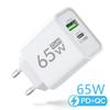 Total 65W GaN Charger USB Type C PD Fast Charging for 15 14 13 14 Samsung Oneplus Quick Phone Charger Wall Adapter