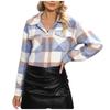 Women's Jacket  Jacket Long Sleeve Plaid Button Down Shirt Jacket Top Winter