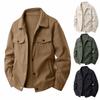 Men's Solid Color Jacket Retro Trend Casual Versatile Lapel Workwear Top