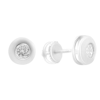Silver Earrings with Cubic Zirkonia (2161547)