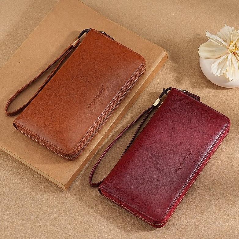 Women RFID Blocking Long Wallet PU Leather Clutch Wallet Large Capacity Zipper Around Wristlet Purse Card Holder Phone Wallet