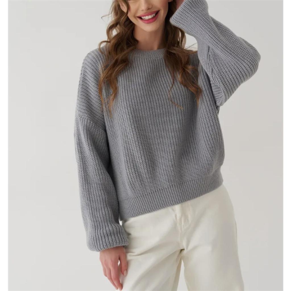 Solid Color, Round Neck, Thick Sweater, Women's, Autumn and Winter New Products, Loose Fitting, Long Sleeved, Pullover Knitted Sweater