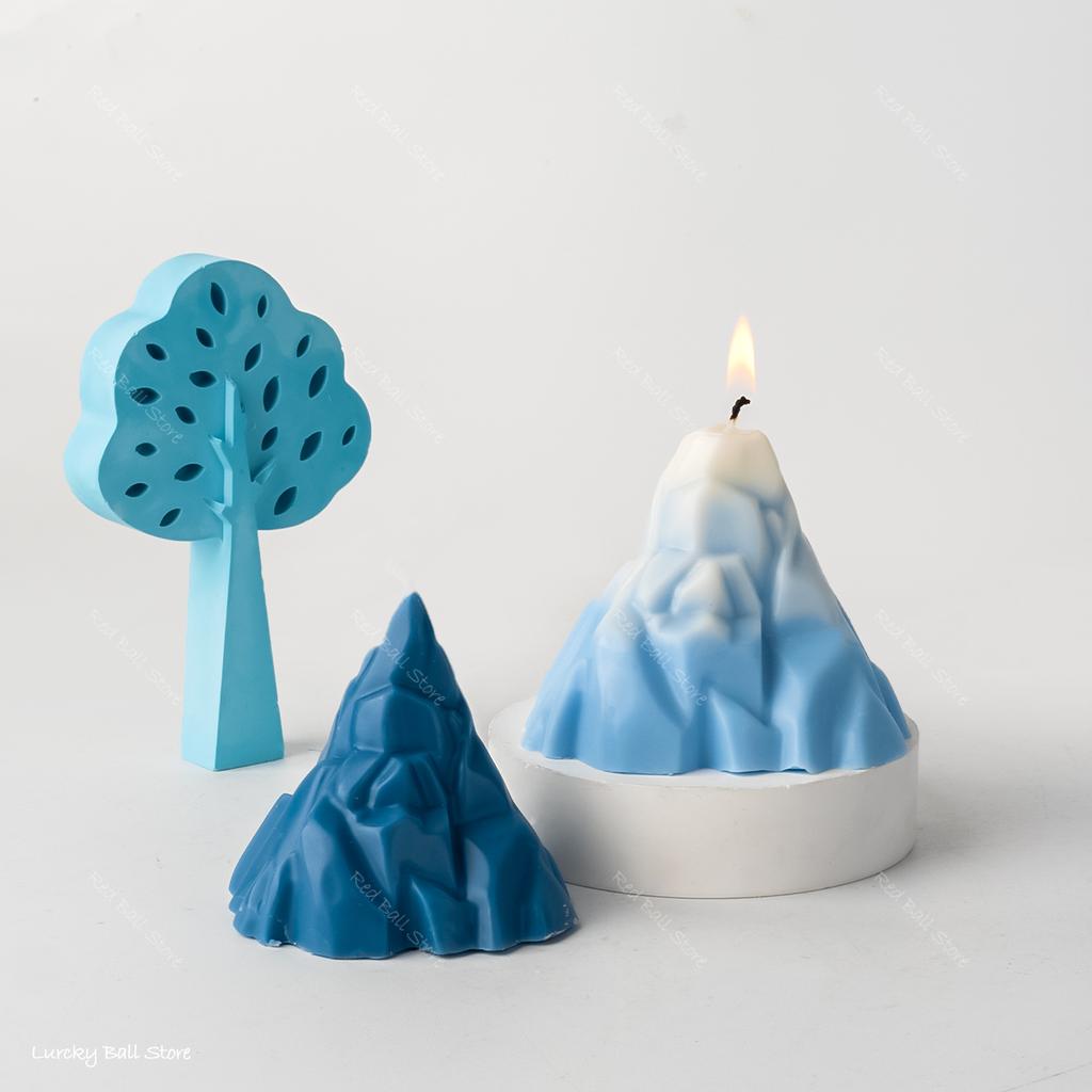 3D Iceberg Volcano Snow Mountain Silicone Mold Candle Making Supplies Tools DIY Handmade Soap Resin Crystal Ice Mould Home Decor