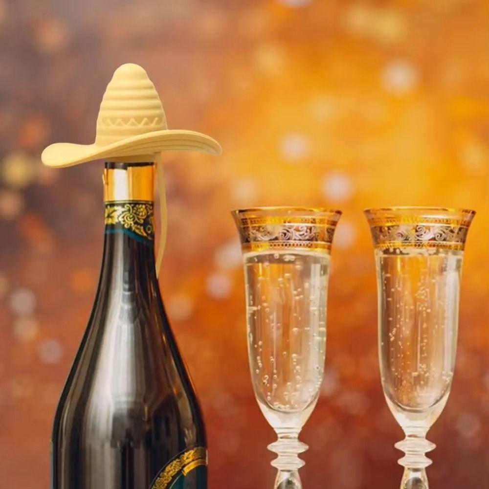 Leak-Proof Cowboy Hat Wine Stopper Reusable Wine Cork Champagne Bottle Stopper  Kitchen