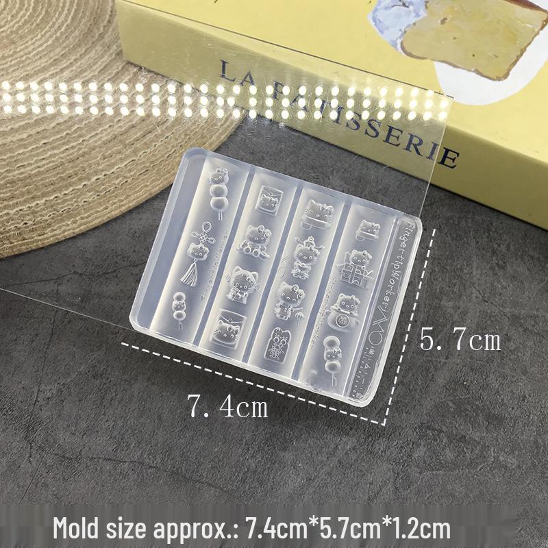 

New Year Nail Art Stencils: Lucky Bag, Chinese Knot, Red Envelope, Tanghulu Decorations, High-Transparency Carving Molds