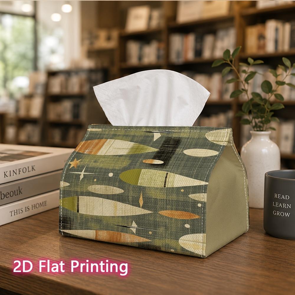 1pc, 2D Flat Printing, Tissue Box Abstract Geometric Patterns Printed Tissue Box, Suitable for Vacation Home Decoration, Kitchen, Living Room, Car Hol