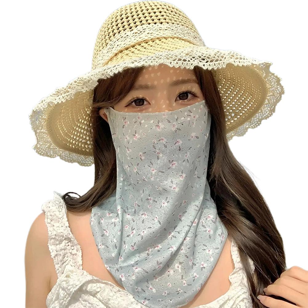 Flowers Summer Sunscreen Mask Full Face Ultraviolet Female Thin Section Cover Face Veil Mask Neck Neck Protector