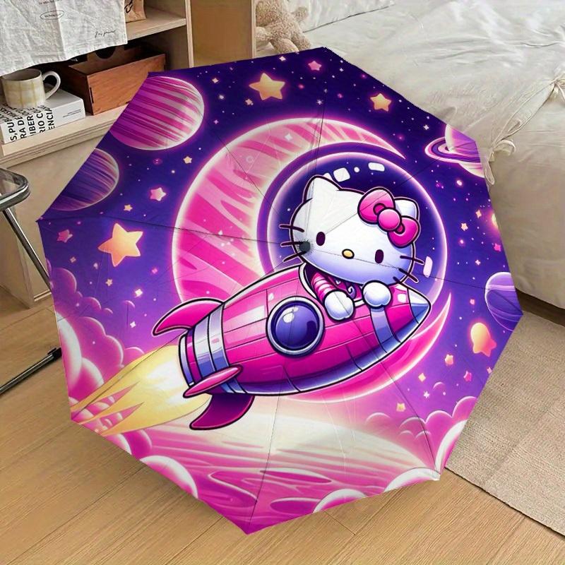 1pc Hello Kitty Space Adventure Umbrella with Plastic Handle,Suitable for All Seasons Home Travel Outdoor UmbrellaSanlio602