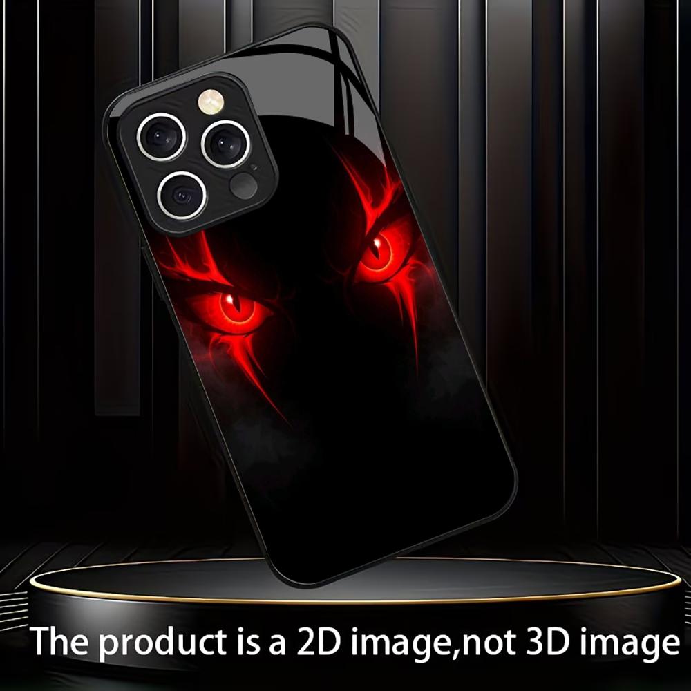 Cool Horror Red Demon Eyes fashion phone cases phone case fundas Glass Phone Case for iPhone 17 16 15 14 13 12pm Pro Plus