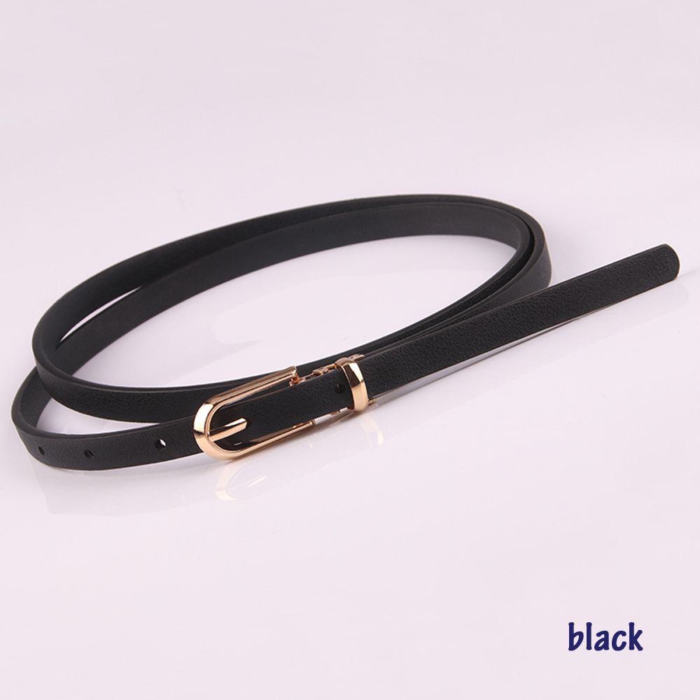 Fashion Graceful Candy Color Thin Skinny Waistband Faux Leather Belts Dress Strap Adjustable Belt