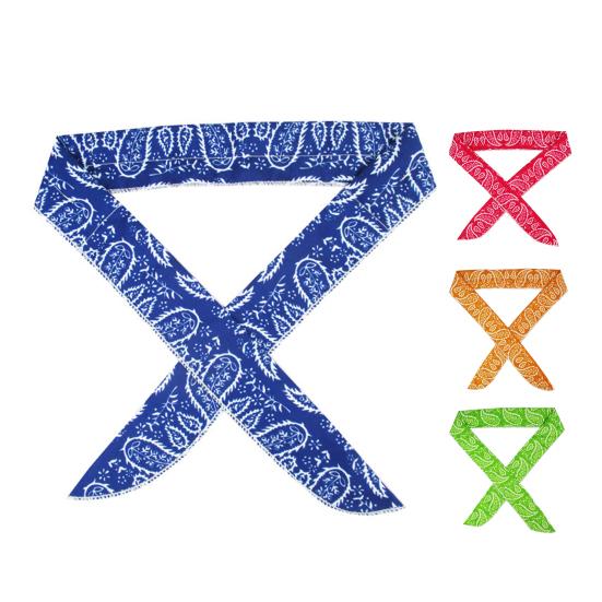 Leaves Print Long Cotton Ice Scarf Cold Feeling Neck Cooling Scarf Towel Fashion Accessory