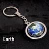 Rotating Saturn & Planets Crystal Keychain with Luminous Sun & Moon