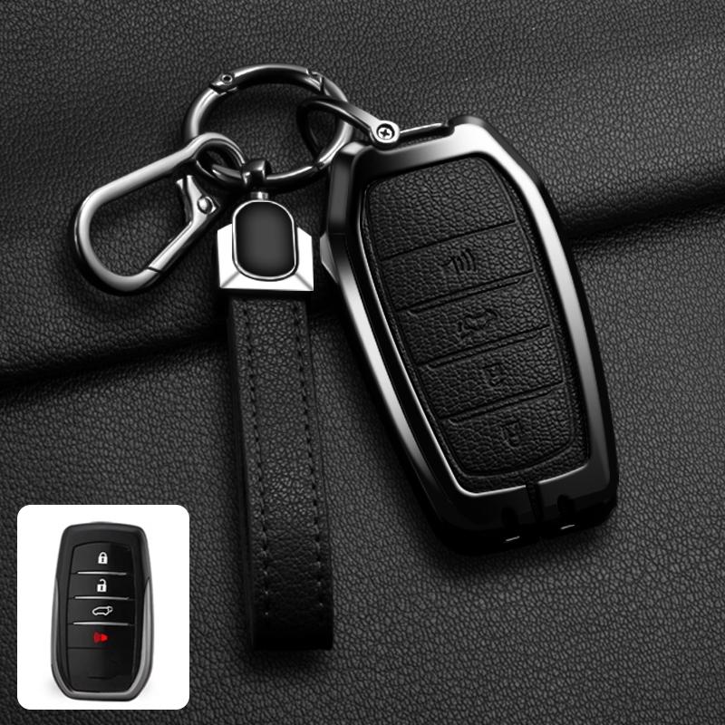 Neue Zinklegierung Leder Autoschlüssel Hülle Abdeckung Shell für Toyota CHR Hilux Fortuner Land Cruiser 200 Camry Corolla Crown RAV4 Highland