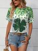 25 European Cross-Border St. Patrick's Day Shamrock 3D Print Women's T-Shirt