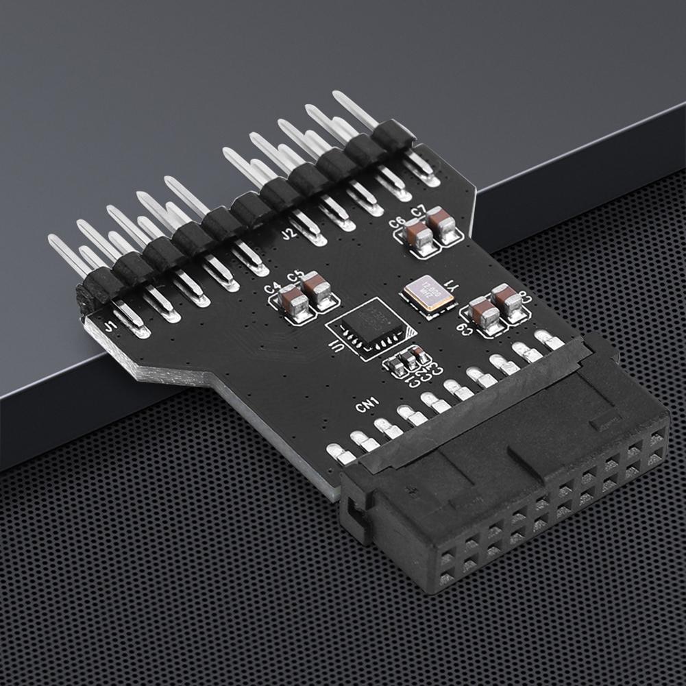 USB 3.0 19PIN To USB 2.0 9PIN Header Splitter Adapter Wear Resist Front Panel Socket Adapter Card 1 To 2 Extension for RGB Fans