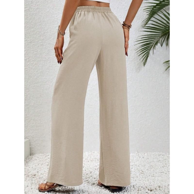 Comfortable Women's Long Pants New Versatile Wide Leg Pants Solid Color Casual Pants