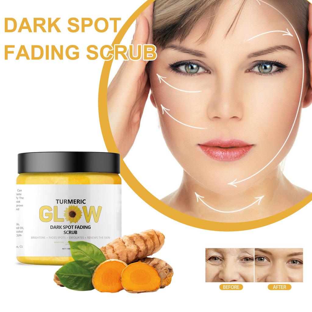 Turmeric Skin Care Set with 100g Face Scrub 100ml Facial Wash Brightening Firming Pimple Removal Hydrating Moisturizer
