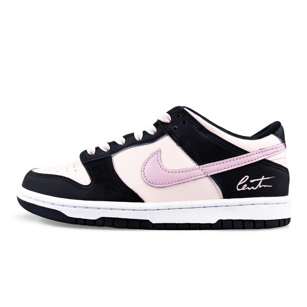 Nike Dunk Abrasion Resistant Low top Skateboard Shoes Women's Black Pink DD1391-100(Team1108-S-BOX)