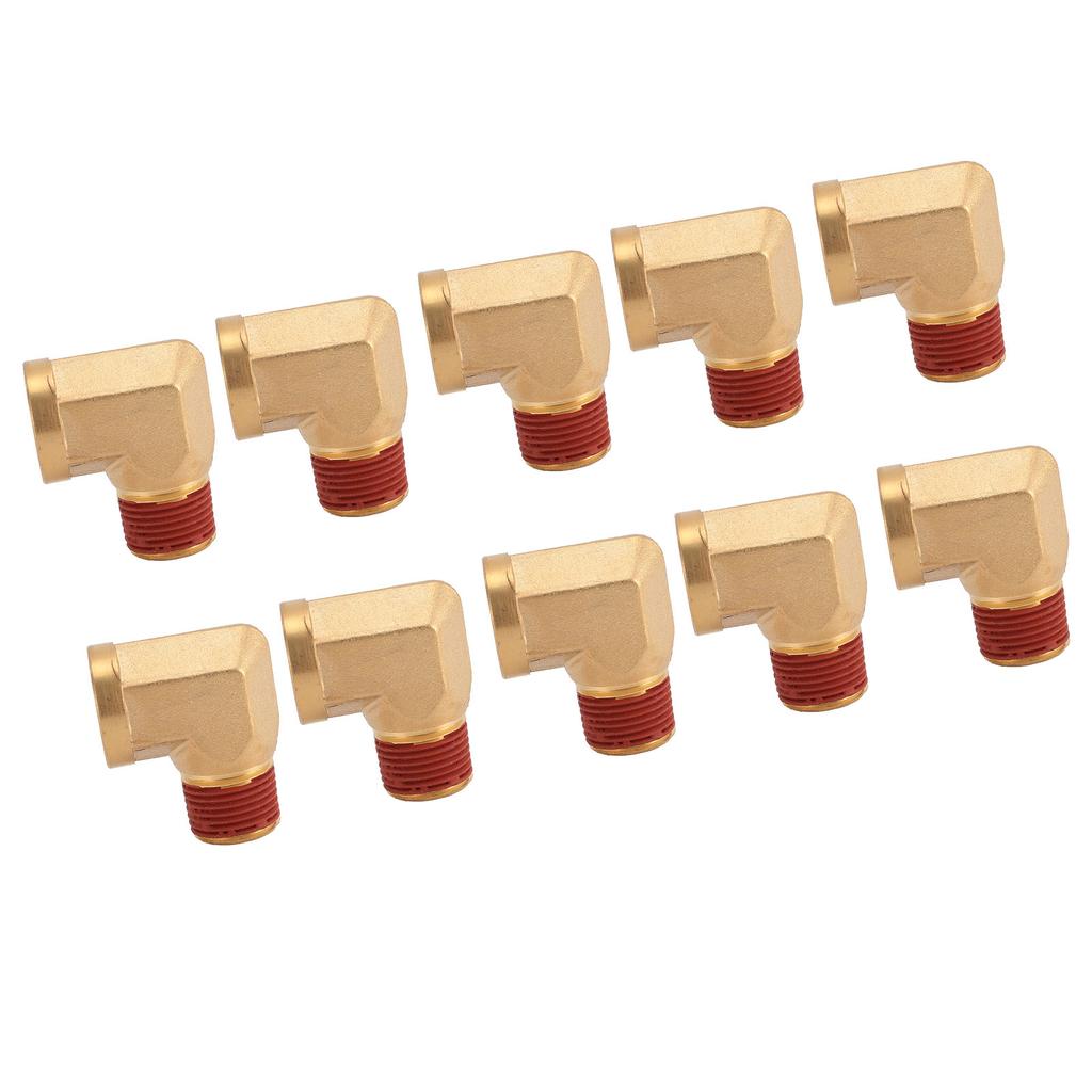 10Pcs 3/8in NPT Brass Pipe Fitting 90 Degree Leakage Proof Male To Female Pipe Fitting Adapter for A