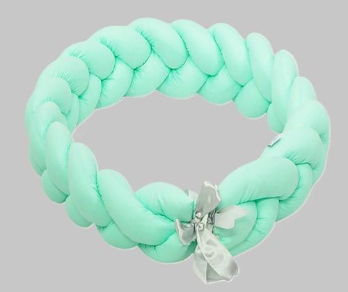 Braided Cot Bumper 210cm (mint)