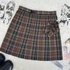 British Coffee Japanese JK Plaid High-Waist A-line Schoolgirl Skirt