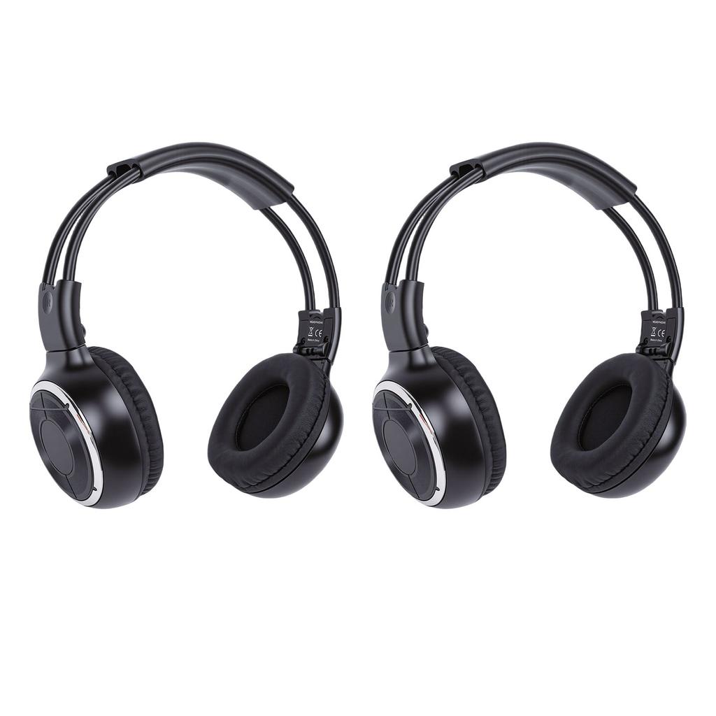 2er-Pack kabellose Kopfhörer für das Auto, 2-Kanal-IR-Funkkopfhörer für Fahrzeug, universelles Rear-Entertainment-System