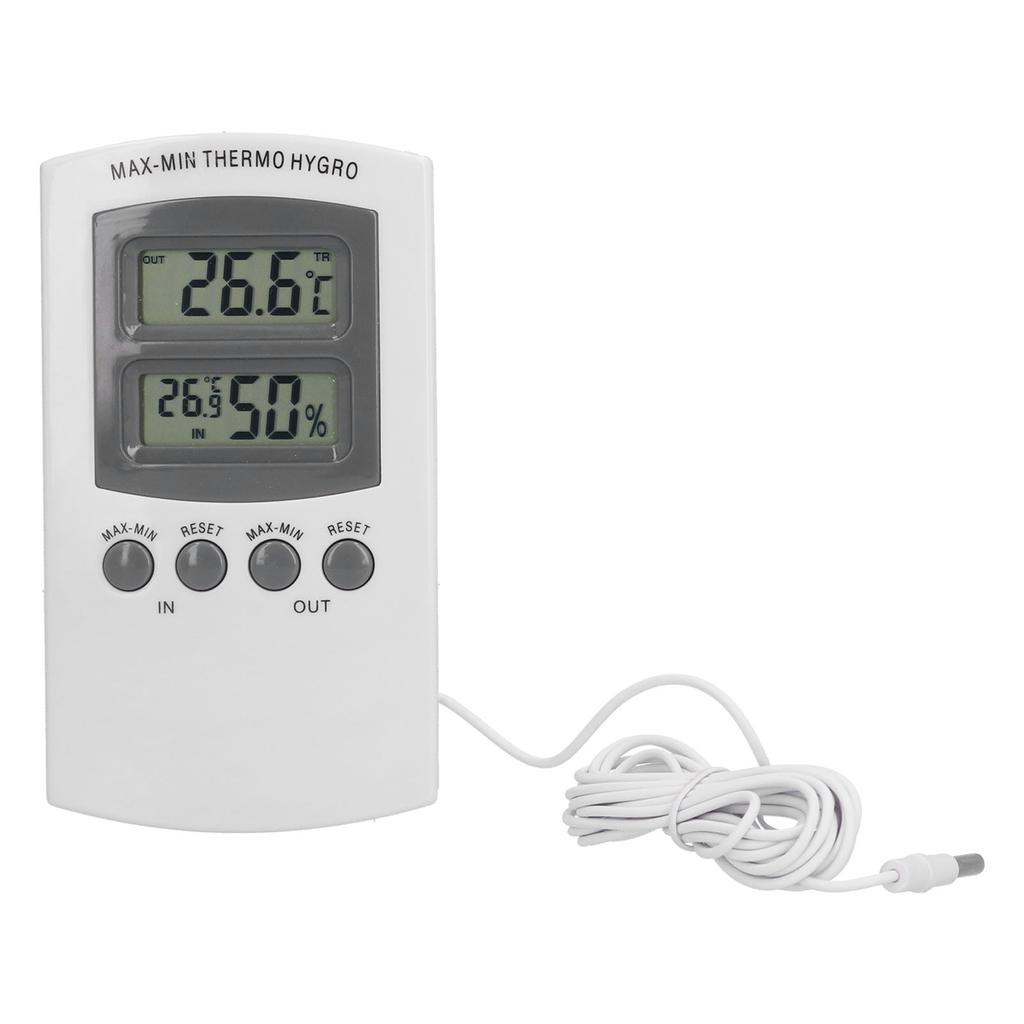 LCD Temperature and Humidity Monitor WallMountable Wired Flower Planting Hygrometer for Home